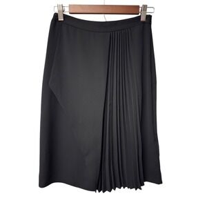 ALL SAINTS Black Pleated Mini Skirt Women's Size US 4 Asymmetrical Cocktail EUC